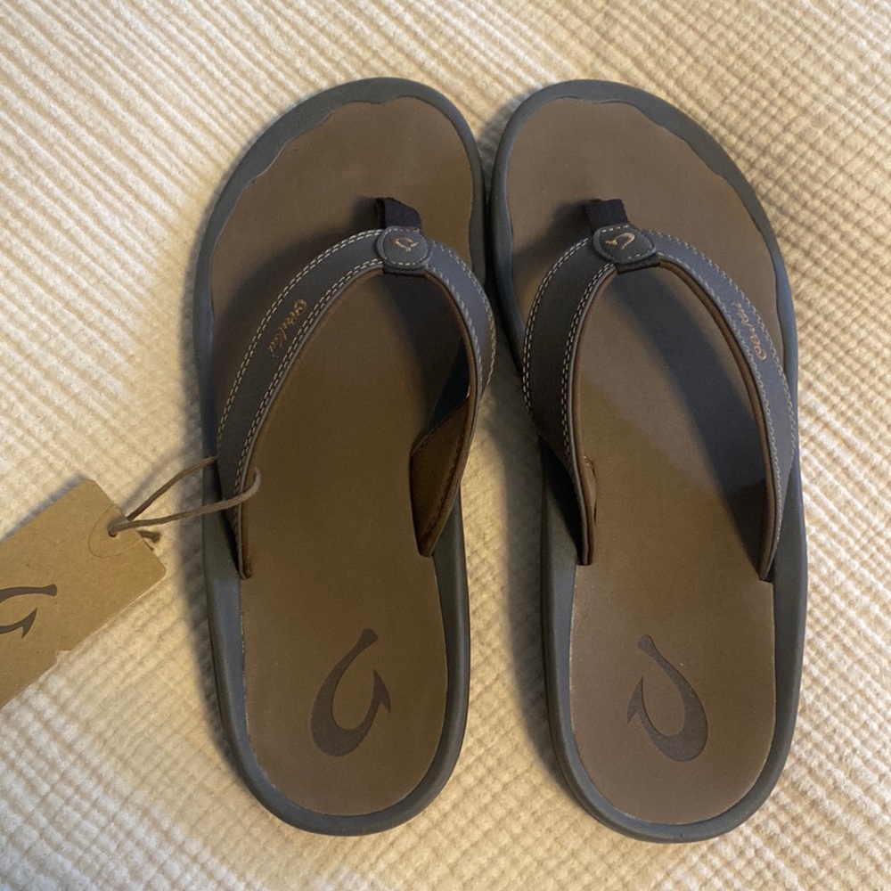 Olukai sandals (flip flops) mens size 12 in Dark Java Ray